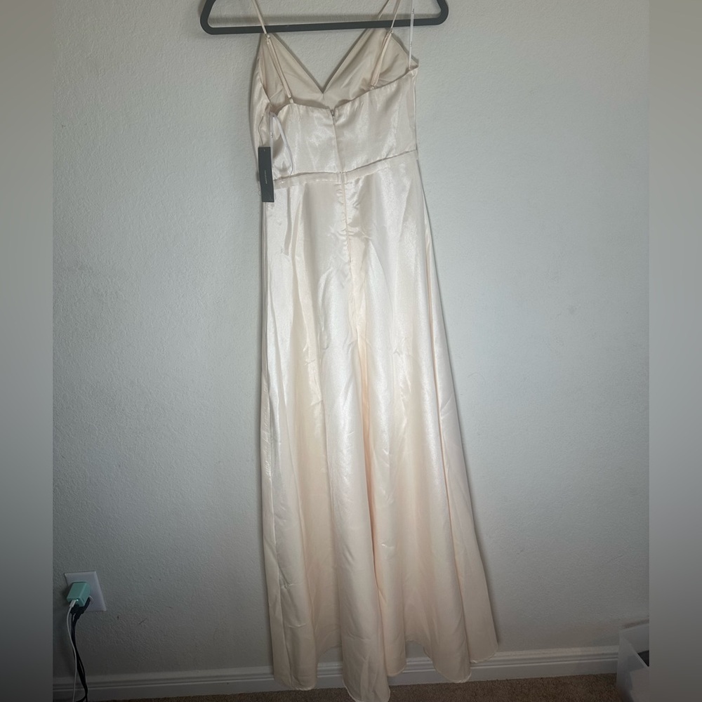 Lulu's Satin Gown in Ivory